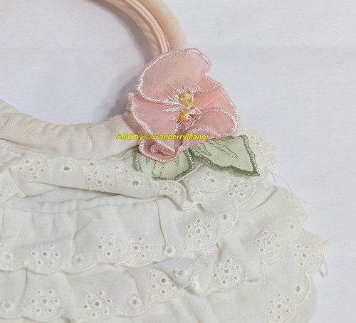 Gymboree Garden Bloom Bag Vintage White Eyelet Lace Pink Hibiscus Purse Toddler Child Clothing Easter Gift