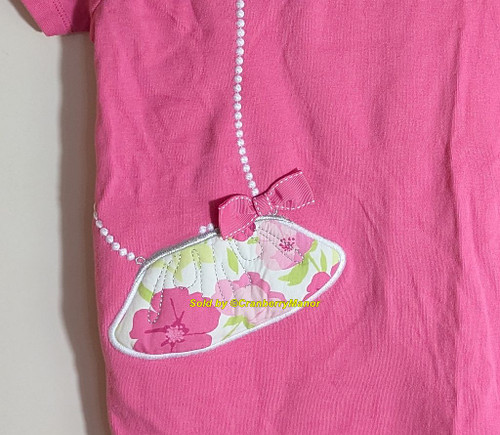 Gymboree Pink Purse Applique Blouse Shirt Bow Top Vintage Kid  Child Clothing Gift