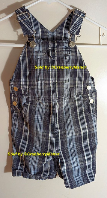Gymboree Blue Stripe Plaid Shorts Overalls Vintage Baby Toddler Romper Child Clothing Gift