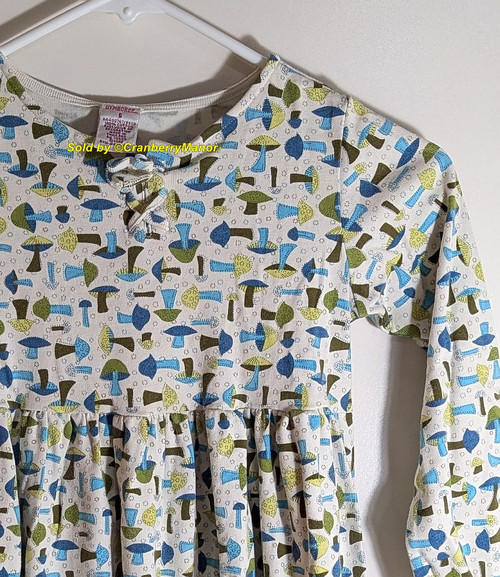 Gymboree Mushroom Hide N Seek Dress Vintage Blue Green Kid Child Clothing Gift