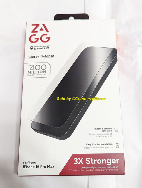 ZAGG iPhone 16 Pro Max Screen Protector Glass Defense NIP Unopened Unused