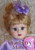 Purple & Pink Bisque Toy Doll w/Balloons Fair Vintage 1990s Gift