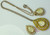 Lemon Crackle Glass Rhinestone Necklace Pendant & Earrings Vintage