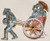 Spain Damascene Enameled Rickshaw Umbrella Brooch Original Card NOS Vintage Designer Fashion Jewelry