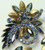 Schreiner Brooch Earrings Sapphire Blue Gold Floret Pin Vintage Designer Jewelry Gift