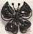 Black Diamond Rhinestone Japanned Butterfly Trembler Brooch Vintage