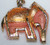 Elephant Pendant Necklace Pink Frosted Glass Rhinestone Vintage Fashion Jewelry