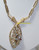 LJM Canada Necklace Earrings Gold Crystal Dangle Pendant Vintage Designer Jewelry