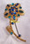West German Brooch Sapphire Blue Boutonniere Pin Filigree Corsage Flower Vase Vintage Designer Jewelry Gift