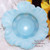 Fenton Glass Blue Overlay Vase Ruffled Crimped Bowl Vintage Designer Gift