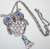 Silver Owl Puppet Pendant Necklace Vintage Rhinestone Jewelry