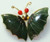 Jade Brooch Carved Butterfly Pin Vintage Fashion Jewelry Gift