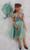 Soft Plastic Doll in Green Dress & Hat Blue Eyes Vintage