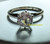 Crystal Rhinestone Engagement Ring on Silver Vintage Jewelry