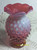 Fenton Glass Cranberry Opalescent Hobnail Vase Vintage Designer Mini Art Decor