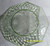 Green Octagon Plate Depression Glass Dish Vintage Diamond Optic Gift