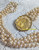 Les Bernard Necklace Pearl Rose 3 Strand Medallion Clasp Vintage Designer Jewelry Gift