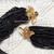 Black Seed Bead Floral Rhinestone Necklace 2 Vintage Fashion Jewelry