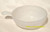 Glasbake Jeannette Glass Handled Casserole Bowl Vintage Designer Milk White Dish