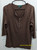 Ralph Lauren Shirt Brown Henley Blouse Designer Clothing for Women