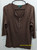 Ralph Lauren Shirt Brown Henley Blouse Designer Clothing for Women