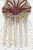 Blonde Celluloid Ruby Red Rhinestone Hair Comb Vintage Antique Accessory