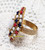 Red White Blue Ring Patriotic Jewelry Vintage Fashion Gift