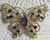 Dodds Butterfly Brooch Vintage Rhinestone Designer Jewelry