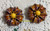 Enamel Flower Power Earrings Topaz Rhinestone Purple Vintage Fashion Jewelry