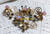 Fire Opal Retro Brooch Pendant Earrings Vintage Rhinestone Fashion Jewelry