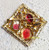 Pink Givre Square Brooch Rhinestone Frame Vintage Fashion Jewelry