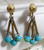 Vogue Turquoise Bead Earrings Vintage Mid Century Designer Jewelry