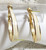 Goldette Hoop Earrings Cream Enamel Vintage Mid Century Designer Jewelry