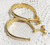 Goldette Hoop Earrings Cream Enamel Vintage Mid Century Designer Jewelry