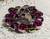 Weiss Brooch Amethyst Fuchsia Crystal Wreath Pin Vintage Designer Jewelry Gift