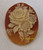 Cameo Brooch 2 Tone Carved Flower Celluloid Pin Vintage Fashion Jewelry Gift