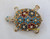 Turtle Brooch Rhinestone Pearl Flower Tortoise Vintage Fashion Jewelry