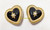 Black Heart Earrings Star Pearl Goth Vintage Fashion Jewelry