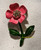 Pink Flower Power Brooch Green Pin Vintage Metal Jewelry