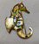 Kramer Seahorse Brooch Jade Green Lucite Pin Vintage Designer Fashion Jewelry Gift