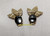 Coro Earrings Black Lucite Leaf Vintage Designer Jewelry