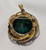 Kramer NY Brooch Pendant Green Curly Q Necklace Vintage Designer Jewelry