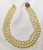 Ciner Pearl Necklace 3 Strand Ruby Rhinestone Vintage Designer Jewelry