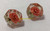 Lot 2 Floral Embedded Lucite Earrings Vintage Jewelry