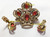 Juliana D&E Filigree Crown Brooch Earrings Vintage DeLizza Elster Designer Jewelry