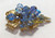 Juliana D&E Brooch Blue Dangle Ribbon Pendant Vintage DeLizza Elster Designer Jewelry