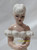 Art Deco Lady in White Figurine Fan Pottery Vintage Bride Bridal Gift