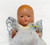 KH Baby Doll German K&H Bisque Porcelain Storybook Toy Blue Dress Vintage Designer Antique