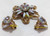 Juliana D&E Brooch Earrings Transfer Rose Milk Glass Vintage Delizza Elster Designer Jewelry