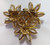 Orange Milk Glass Brooch 3 Head Flower Pin Vintage Fashion Jewelry Gift